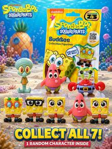 SpongeBob SquarePants 1pc Official Authorized SpongeBob Blind Bag Random Mini Character Cartoon Desktop Decor Gift - Multicolor - View 1