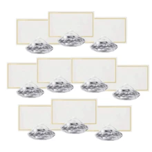 3/10pcs Elegant Acrylic Diamond Table Card Holders, Transparent Resin Table Number Plate Stands, Perfect For Wedding Decor, Party Decor, Room Decor And Home Decor - Multicolor - View 14