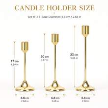 12/6/3PCS French Gold/Black/Faux Gold Candle Holder Set, Suitable For Pillar And Conical Candles, Suitable For Home, Wedding, Party, Anniversary Decoration - Multicolor - View 4