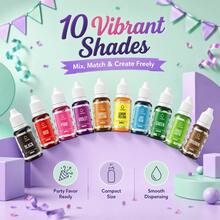 Liquid Cake Decorating Food Coloring Set, Multi-Color Baking Pigments, Suitable For Birthday Cakes, Wedding Desserts, Holiday Treats And Party Decoration Supplies - A - View 7