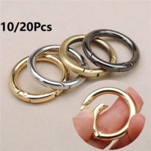 10/20Pcs Hebilla de bloqueo de resorte de aleación Apertura/Cierre de un solo clic Gancho de llavero anti-pérdida Gancho rápido de metal resistente al desgaste y a la oxidación para camping al aire libre y mochila - Multicolor - Ver 13