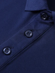KyrLssu 女款素色短袖休閒健身戶外 Polo 衫，休閒工作短袖領口高爾夫 Polo 衫，戶外 Polo 衫與 T 恤 - 藏蓝色 - 查看 6