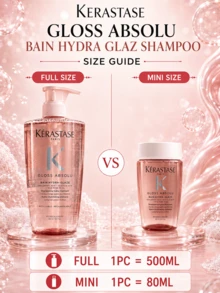 Kérastase GLOSS ABSOLU BAIN HYDRA GLAZE 洗髮精 500ml/16.91 Fl Oz -溫和保濕修護，100小時柔軟亮澤觸感，先進雙重鎖水技術，165%內層補水，161%外層光澤增強，添加玻尿酸與野玫瑰精油，改善乾燥毛躁髮質，柑橘花香調，適合長髮毛躁乾髮 - 卡詩釉光玫瑰洗髮精 - 查看 4
