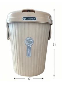 1pc Press-Type Lidded Trash Cans, Thickened Plastic Bins Available In Multiple Sizes, Odor-Proof Portable Garbage Pails For Kitchens, Living Rooms And Bathrooms. - Multicolor - View 8