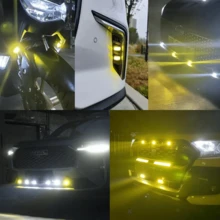 12V 24V 1對超薄迷你LED越野燈套件,隱藏式水箱罩安裝,RGB變色閃爍,黃白高/低光束,霧燈輔助燈 - 2pcs led - 查看 6