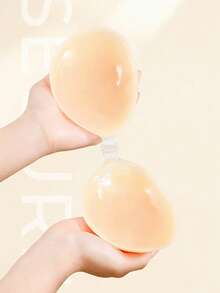 Invisible Strapless Silicone Push-Up Bras, Reusable Adhesive Bras, Backless And Breathable, Enhances Bust Curves, Suitable For Dresses And Holiday Formal Wear. - Apricot - View 9