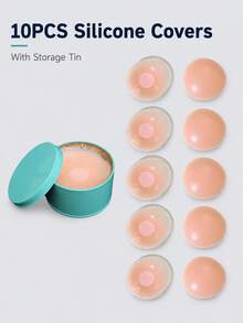 10/6/2Pcs Reusable Invisible Silicone Nipple Cover Self Adhesive Breast Chest Bra Pasties Pad Mat Stickers Accessories Lift For Woman - Multicolor - View 8