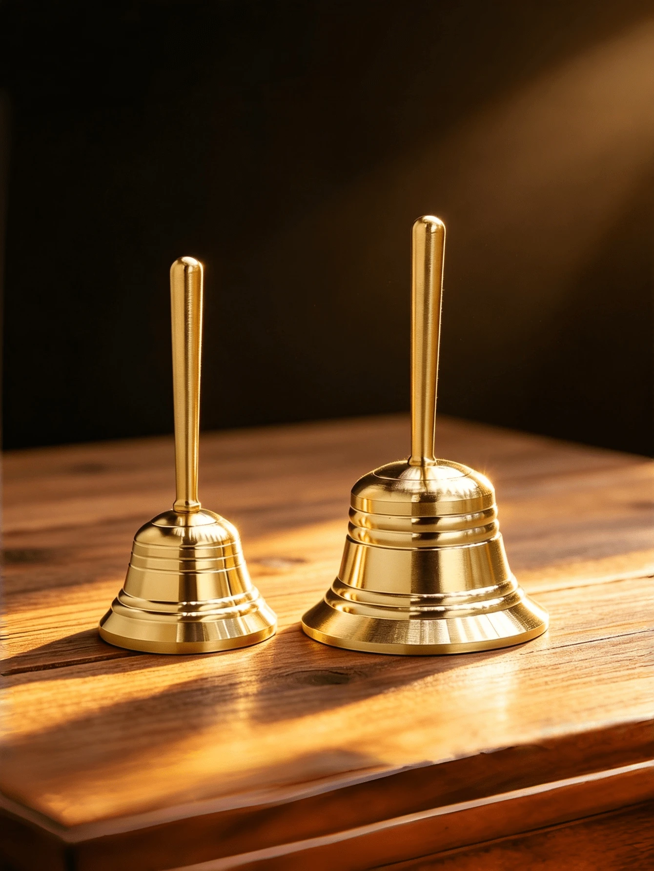 Brass Hand-Rung Bell, Small And Large Sizes Available, Handle Bell Vintage Decorative Ornament, Collectible Desktop Decor