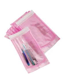 100/50/20pcs Disposable Self-Sealing Sterilization Bags, 4 Sizes, Suitable For Nail Tools, Stainless Steel Drill Bits, Tweezers, Scissors Sterilization Storage - Baby Pink - View 7