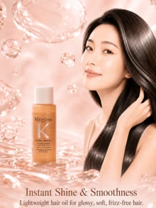 Kérastase Elixir Ultime Rose Hair Oil, 15ml Sample, 3pcs, Shiny & Smooth, Long-Lasting Frizz Control, Designed For Dry/Frizzy Hair - Glazed Rose Hair Oil 15ml - View 3