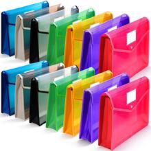 1-10 pièces Classeur à pression A4 coloré, conçu pour le rangement de fichiers, organisateur de fichiers colorés, dossier de documents de style accordéon transparent, convient pour le rangement des fournitures de bureau/école, organisateur multicolore, sac de rangement de style accordéon, grande capacité, rentrée scolaire - sac à documents - Voir 12