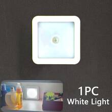 Human Body Sensor LED Night Light, Motion Sensor, AAA Battery Powered, LED Sensor Wall Light, Easy To Install And Carry, Suitable For Bedside, Hallway, Passage, Bathroom, Stairs And Cabinets - Smart PIR, Portable Lighting, And Easy To Install - Square Sensor Light - View 9
