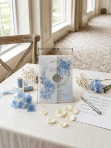 50pcs Invitation Envelopes (5x7 Inch), Printed Style Wedding Invitation Envelopes, Translucent Wedding Invitation Envelopes, Pre-Folded Envelopes, Suitable For 5x7 Inch Invitations, Translucent 5x7 Inch Envelopes - Can Be Used As Envelope Liners - Suitable For Wedding, Birthday And Baby Shower Invitations - Stamped Invitations - View 2