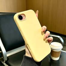 1件裝奢華糖果色液態矽膠 AI 按鈕手機殼，相容 iPhone 17 Air 16 15 14 13 12 11 Pro Max Plus | 超薄防震保護 | 手機 - 黃色 - 查看 6