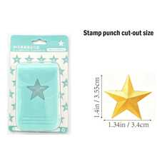 1pc 3D Embossed Paper Punch, Star, Square And Rectangle Stamp Decorative Edge Cutter, Manual DIY Paper Craft Punch, Suitable For Scrapbooking, Journaling, Card Making, Photos And Handmade Paper Crafts - Embossing - View 4