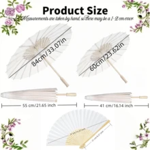 2/1 pièce - 80/60/40 cm Parasol en papier, Parasol de mariage DIY vierge, Parasol. Parasol de mariage, Faveurs de fête de mariage, Décorations de table. Pour diverses fêtes de festival/Décoration de mariage de la mariée, Décoration de demoiselle d'honneur, Cadeau, Accessoires de photographie de mariage, Traditionnel - Blanc - Voir 9