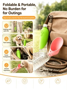 1pc Portable Pet Outdoor Water Dispenser, Silicone Material, Pet Water Bowl Compatible With Most Water Bottles, Suitable For Dog Walking And Outdoor Activities, Travel Water Bottle, Suitable For Dog Walking And Walking, Compatible With Most Water Bottles - Multicolor - View 6