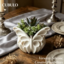 Cubulo 3D鏤空翅膀蝴蝶矽膠模具，可重複使用樹脂鑄造模具，適用於DIY香氛蠟燭、多肉植物盆栽、筆筒、環氧樹脂與石膏黏土手工藝，居家美學裝飾禮品，1件裝 - 模具 - 查看 7
