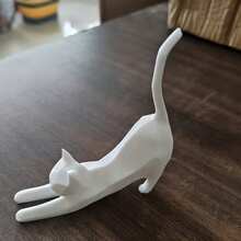 1件 3D列印貓咪雕像戒指架，白色與黑色，極簡主義珠寶展示架，適用於婚戒、居家與辦公室裝飾，女性理想禮物，貓奴收藏，生日禮物，珠寶塔 - A - 查看 12