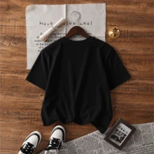 Women's Black T-Shirt With Fatima Hamsa Hand Print, Gold Turkish Eye, Boho Spiritual Bohemian Style, Short Sleeve, Round Neck, Casual For Everyday Wear, Gift And Festival - 黑色 - 查看 3