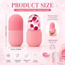 3/1pc Multi-Functional All-Scene Pink Ice Beauty Roller Facial Massage Tool, Premium Reusable Silicone Cold Compress Tool, Suitable For Home Self-Care, Facial And Eye Care, Acne Treatment, Skincare, Facial Gua Sha, Beauty Self-Care Ice Cube Mold - A - View 8
