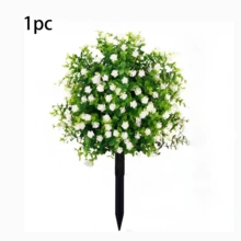 1/3pcs 18-Inch Artificial Ground Stake Flowers, Artificial Camellia And Eucalyptus Leaves With Ground Stakes (Random Colors), UV Resistant Non-Fading Garden Decor, Suitable For Outdoor Patio, Yard, Lawn, Pathway, Porch, Backyard, Cemetery Decoration, Indoor Balcony, Home, Wedding Party Arrangement - Multicolor - View 11