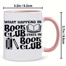 [Envío en 24 horas desde México]Taza de cerámica rosa de Book Club Secrets - Ideal para lectores ávidos y amantes de la literatura - Imagen 1 pieza - Ver 3