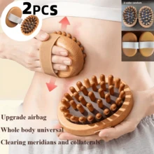 1/2pcs Massage Comb/Pad Brush, Body Massage And Therapy Tool, Relieves Fatigue And Soreness, Skin Laxity, Reduces Fat Accumulation, Promotes Lymphatic And Blood Circulation, Eliminates Edema. Can Be Used As Dry Brush To Remove Dead Skin. Air Cushion Suitable For Essential Oil And Sunbathing Massage. Can Be Used During Beauty Care, Skincare, Spa And Bathing - Multicolor - View 9