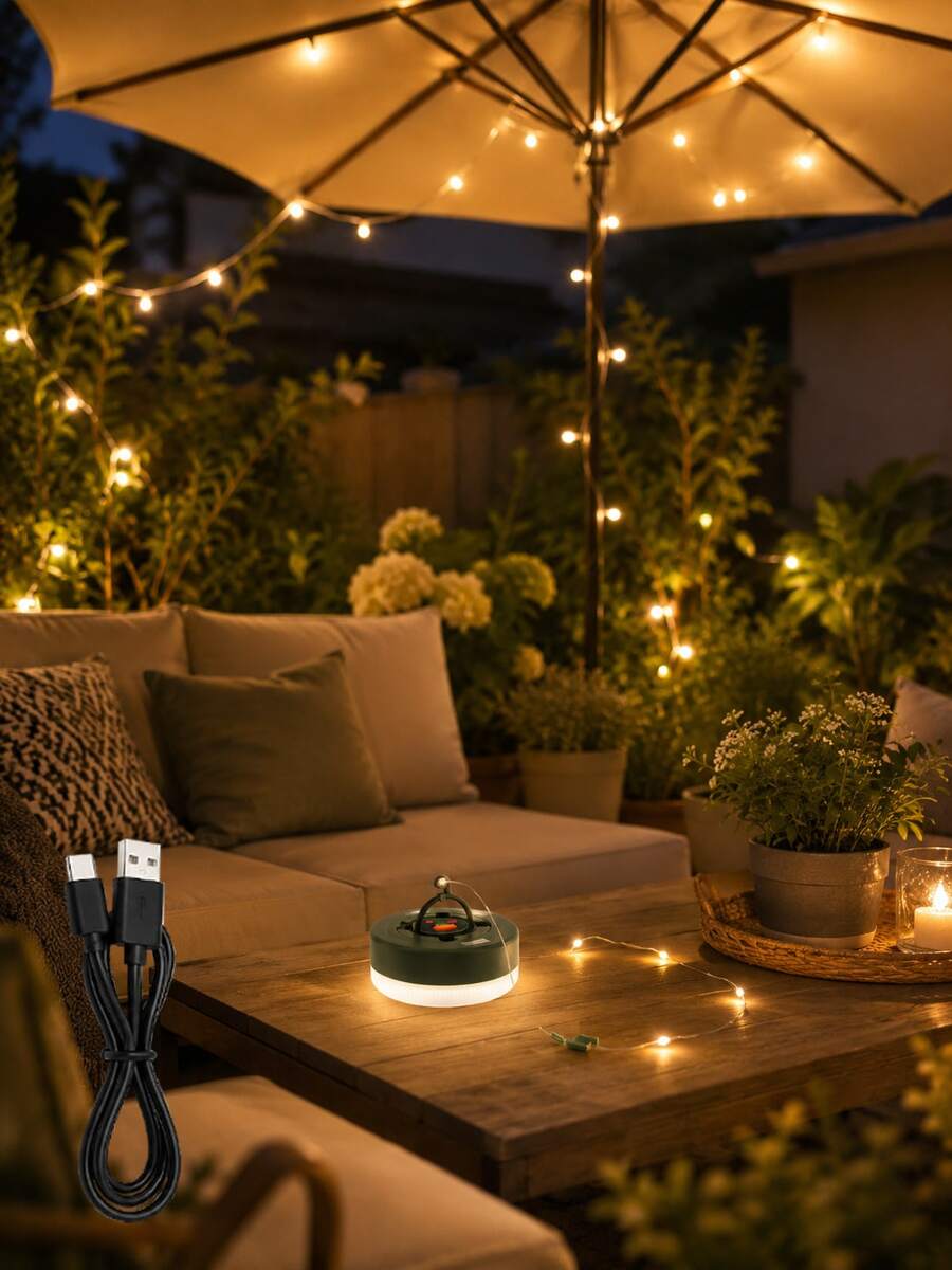 1pc Hanging Outdoor Camping Light With Retractable LED Strip For Tent Frame, Balcony, Garden And Weekend Trips - 均碼 - 查看 1