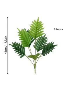 45-145cm 大型人造棕櫚樹 熱帶仿真植物 綠色塑膠棕櫚葉枝條，適合居家園藝裝飾 - 橄欖綠 - 查看 9