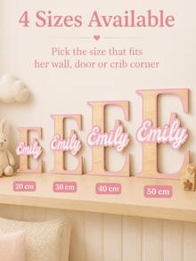 1pc Personalized Wooden Double-Layer Customized Name Decor, Laser Cut Cursive Font Door Wall Plaque, Multiple Colors Available, Suitable For Bedroom, Living Room, Wedding And Housewarming Gift, Valentine's Day Decoration Carving, High Quality Customization, Exclusive Unique Gift - Rainbow Colors - View 7