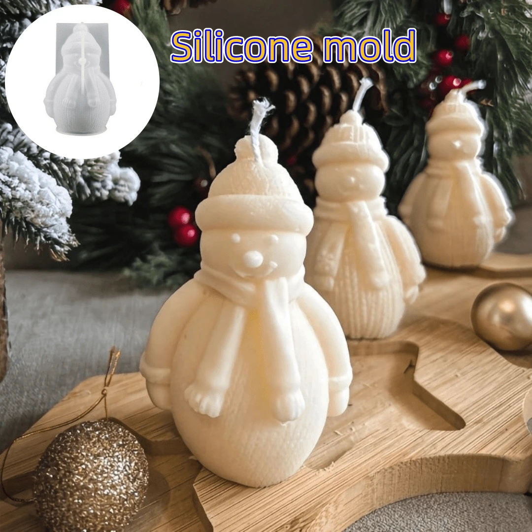 DIY Candle Molds, Christmas Decor Snowman Molds, Home Decoration Molds For Resin, Plaster, Silicone - Snowman Mold - View 1