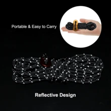 8 Pack High-Reflective Guy Lines, 4mm Ultralight Tent Cords With Aluminum Adjuster Tensioner, High-Strength Outdoor Lightweight Camp Ropes For Tent, Tying Down Tarps, Camping Packaging, Hiking Backpacking (Black) - 8 Pack - View 9