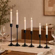 12/6/3PCS French Gold/Black/Faux Gold Candle Holder Set, Suitable For Pillar And Conical Candles, Suitable For Home, Wedding, Party, Anniversary Decoration - Multicolor - View 12