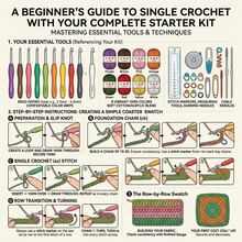 Complete Crochet Kit For Beginners And Crafters, Adult Travel Set With Knitting Needles And Yarn, All-In-One Crochet Kit Including Exquisite Women's Handbag, 31-Piece Full Crochet Set, 10 Bundles Of Yarn, Crochet Supplies And Full Range Of Crochet Accessories, Suitable For All Users - C-Multicolor Set - View 4