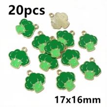 20 piezas de dijes de esmalte con forma de verduras, colgantes de chile, tomate, patata, maíz, zanahoria, dijes de comida, accesorios y hallazgos para hacer joyas DIY - verdura - Ver 19