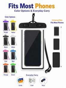 5/3pcs Waterproof Phone Pouch, Waterproof Bag, Travel Essential, Universal Waterproof Phone Bag, Air Cushion Waterproof Phone Case, 1/2/3/4/5pcs Set, With Lanyard Waterproof Phone Case, Suitable For IPhone 15/14/13/12/11 Pro Max, Waterproof Phone Case For Swimming Underwater, Beach Dry Bag, Sports Bag, Leisure Travel, Vacation, Summer Swimming Bag, Holiday Supplies, Beach Accessories, Pool Floats - Multicolor - View 5