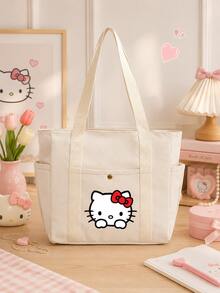 SANRIO 1pc Cartoon Tote Bag For Women, Large Capacity, Multi-Pocket, Work Commute Style, Durable And Sturdy Daily Commuter Bag - Multicolor - View 3