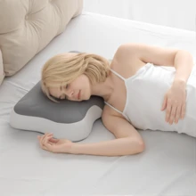 1 buah Bantal Leher Busa Memori untuk Tidur, Bantal Serviks Ergonomis untuk Tempat Tidur, Busa Memori dengan Daya Pantul Lambat untuk Tidur Nyaman, Cocok untuk Semua Posisi Tidur, Sarung Pendingin yang Dapat Dilepas dan Dicuci - Grey - View 7