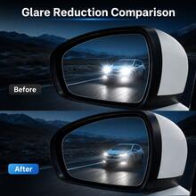 2pcs Multi-Size Car Rearview Mirror/Side Window Rainproof Film, High-Definition Transparent Water-Repellent Protective Film, Anti-Fog Waterproof Auxiliary Vision Sticker, Suitable For Most Car Rearview Mirrors/Windows For Rainy Day Driving - A - View 5