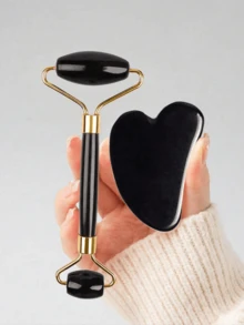2 Peças Conjunto de Ferramentas de Massagem Facial Gua Sha: 1 Rolo de Massagem de Cabeça Dupla, 1 Placa Gua Sha em Formato de Coração, Massagem Facial para Reduzir o Inchaço, Acalmar e Levantar a Pele, Irradiar Brilho, Produto de Cuidados com a Pele de Beleza, Spa, Autocuidado, Ferramenta de Cuidados com a Pele, Ace Care - Multicolorido - Visão 17