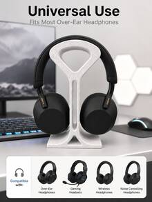 Soporte de escritorio para auriculares impreso en 3D, soporte para auriculares de material PLA moteado, soporte superior ancho, estante de almacenamiento de auriculares de escritorio estable, adecuado para auriculares de juego, auriculares supraaurales, auriculares inalámbricos, configuración de escritorio de oficina y juego - Multicolor - Ver 7