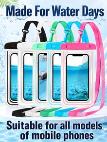 5/3pcs Waterproof Phone Pouch, Waterproof Bag, Travel Essential, Universal Waterproof Phone Bag, Air Cushion Waterproof Phone Case, 1/2/3/4/5pcs Set, With Lanyard Waterproof Phone Case, Suitable For IPhone 15/14/13/12/11 Pro Max, Waterproof Phone Case For Swimming Underwater, Beach Dry Bag, Sports Bag, Leisure Travel, Vacation, Summer Swimming Bag, Holiday Supplies, Beach Accessories, Pool Floats - Multicolor - View 11