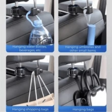 2-In-1 Car Headrest Hook Phone Holder Lock-Style Multi-Function Back Seat Hook Universal Creative Car Interior Accessory Car Decoration Car Supplies Perfect Gift For Women Birthday, Back To School, Family Gathering And Friends. - A - View 6