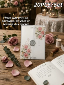 50/20pcs Invitation Envelopes (5x7 Inch), Printed Style Wedding Invitation Envelopes, Translucent Wedding Invitation Envelopes, Pre-Folded Envelopes, Suitable For 5x7 Inch Invitations, Translucent 5x7 Inch Envelopes - Can Be Used As Envelope Liners - Suitable For Wedding, Birthday And Baby Shower Invitations - Stamped Envelopes - View 14