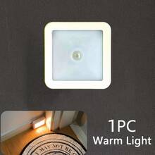 Human Body Sensor LED Night Light, Motion Sensor, AAA Battery Powered, LED Sensor Wall Light, Easy To Install And Carry, Suitable For Bedside, Hallway, Passage, Bathroom, Stairs And Cabinets - Smart PIR, Portable Lighting, And Easy To Install - Square Sensor Light - View 10