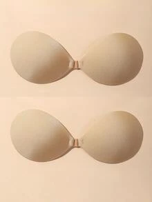 2/1 Pair Adhesive Bra, Reusable, Great Push-Up Effect, Invisible Backless Design, Suitable For All Seasons - Multicolor - View 28