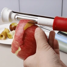 1個 2合1不鏽鋼蘋果去核器兼削皮器,雙功能水果去核工具,人體工學手柄,鋒利刀片,適用於去核與果肉分離,實用廚房用具,水果削皮器,廚房配件家居,廚房裝飾,食物容器,家居,削皮刀,廚房用品,廚房配件,家居用品,廚房必需品 - 彩色 - 查看 5