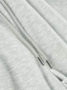 1pc Men's Spring/Summer Side Colorblock Patchwork Wide Leg Cropped Sweatpants Loose Straight Leg Casual Sports Shorts Versatile Daily Wear - Light Grey - View 6