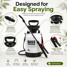 4L Manual Garden Sprayer, Portable Plant Spraying Tool With Shoulder Strap Handle And Adjustable Nozzle, Random Color - 1PC - View 4